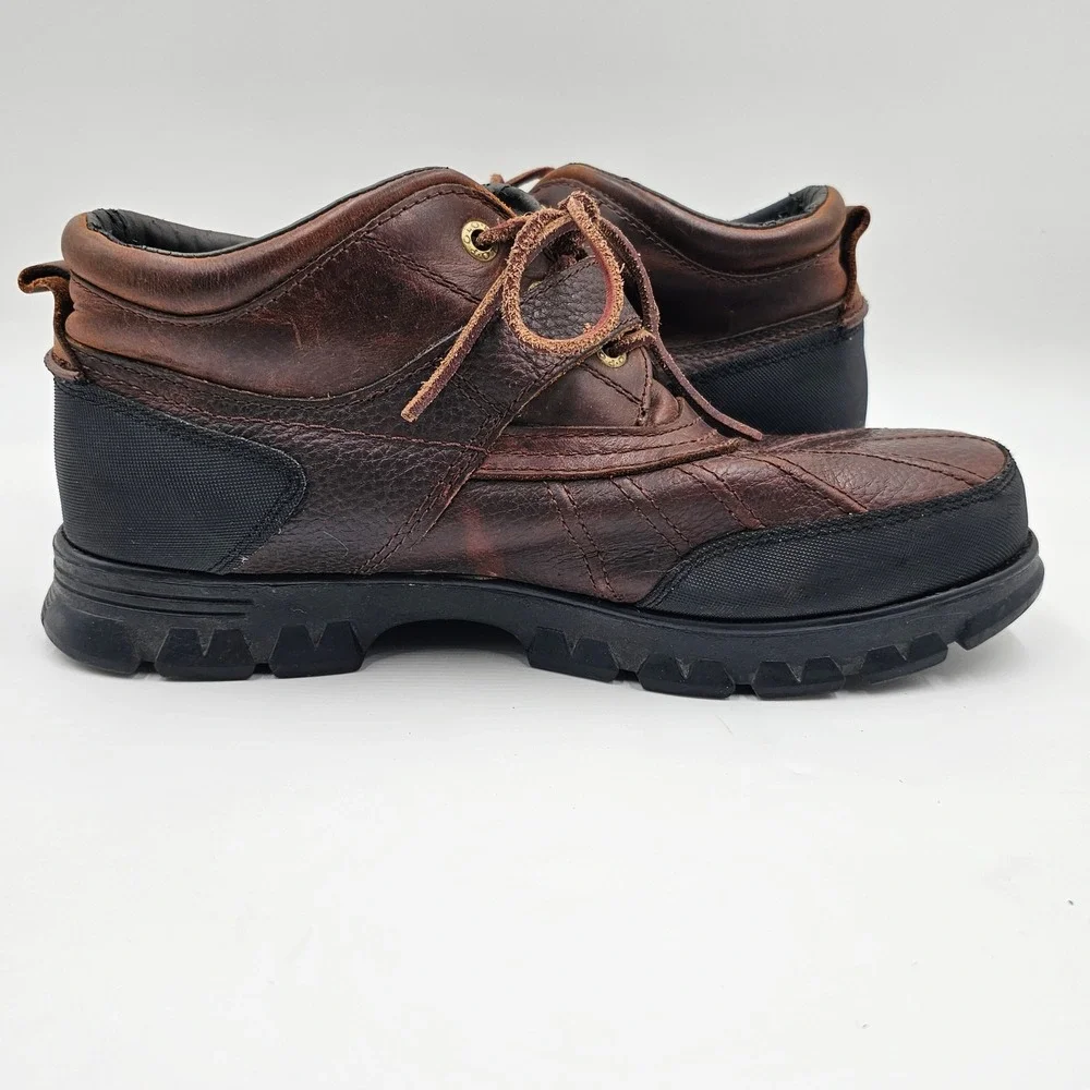 Polo Ralph Lauren Dover III Mens Brown Leather Duck‎ Boots Buckle Strap 13D